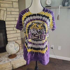 LSU Tie-Dye T-Shirt with Tiger Logo